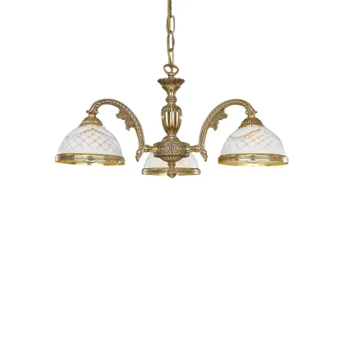 Люстра подвесная  L 7102/3 Reccagni Angelo белая на 3 лампы, основание золотое в стиле классический  фото 3